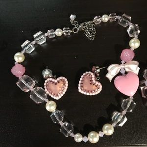 Bow Necklace earrings bracelet